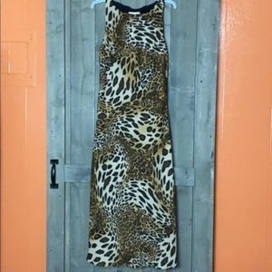 AGB Leopard Print Sleeveless Maxi Dress Sz 12